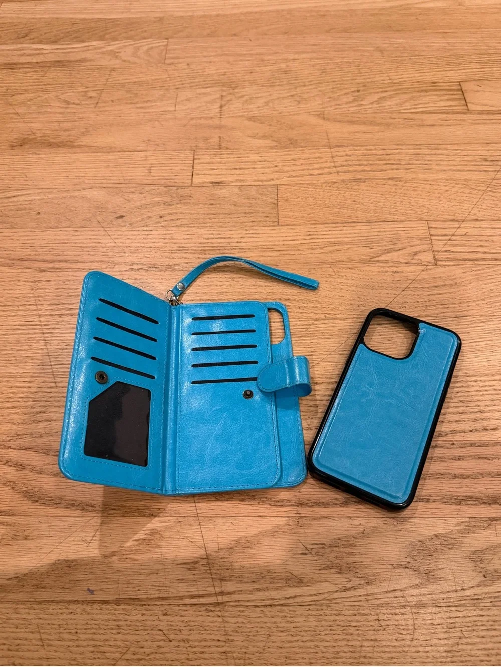 iPhone 15 pro max Bright Turquoise Wristlet Phone Wallet